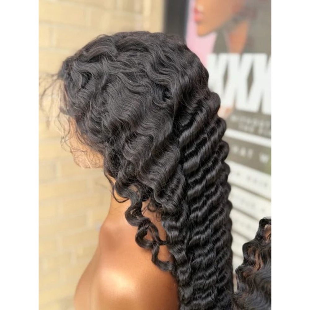 26" Ultra-HD 13*6 Deep Wave 300% Density Lace Front Human Hair Wig - Picture 3 of 6